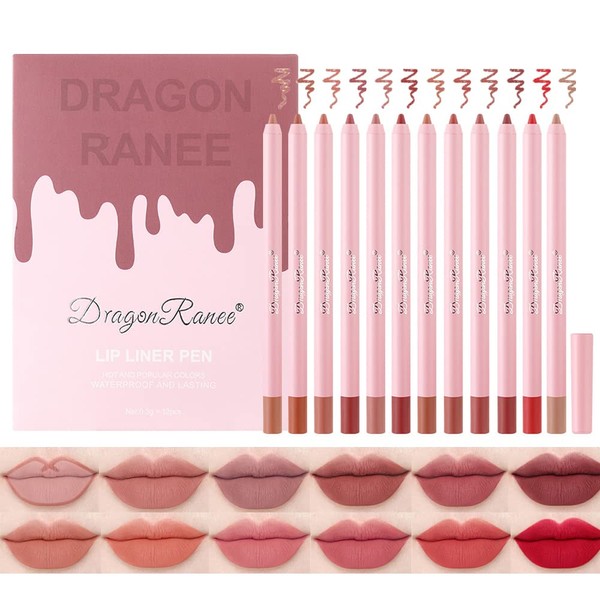 Sitovely High Pigmented Creamy Lip Liner Set, 12 Colors Matte