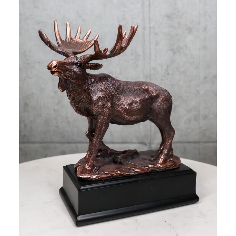 The Emperor Wild Elk Bull Moose Statue Bronze Electroplated Figurine