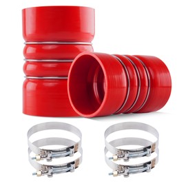 Ailbiuko Silicone Charge Air Cooler Hump Hose 4" X 6" Heavy Duty Intercooler Hoses Boot Kit with T-bolt Clamps Set for Semi Trucks,2 Pack