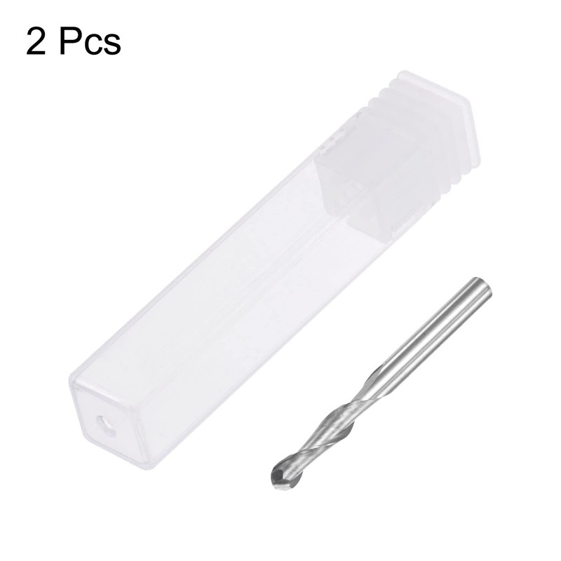 sourcing map 2pcs Ball Nose End Mill 4mm Diameter 17mm