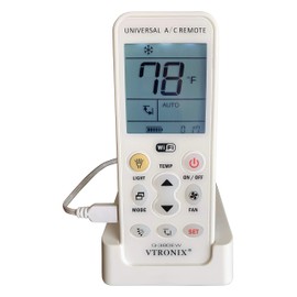 VTRONIX Q-380EW Universal Mini Split WiFi Compatible Remote with F or C Degrees Display, Full Weekly Programming of Mini Split Units and Remote Monitoring Through The Phone App