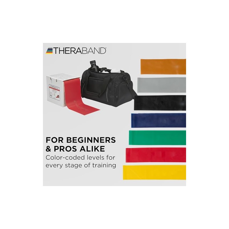 TheraBand banda de resistencia rollo de 25 yardas, bandas elásticas