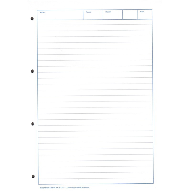 Kieserblock 17C "Waterfall" Pad of Paper 50 Pages / Lined