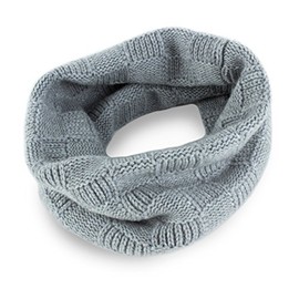 Love Cashmere Mens Checked 100% Cashmere Snood - Light Gray - made in Scotland - RRP $160