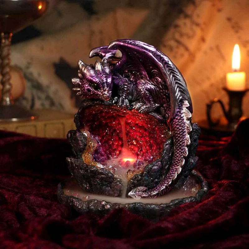 Nemesis Now Crystalline Protector Purple Dragon Geode Backflow Incense Burner
