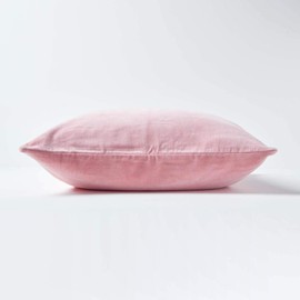 HOMESCAPES Large Pink Velvet Cushion Cover Super Soft Cotton Velvet Luxury Square Scatter Cushion Plain Dusky Pink Accent Throw Pillow for Sofa and Bed Decoration with Hidden Zipper, 60 x 60cm