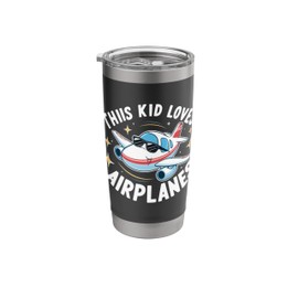This Kid Loves Airplanes Boys and Girls Stainless Steel Insulated Tumbler