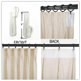 DotheDrape Pinch Pleat Curtain, 84 W x 106 L inch Light Filtering Linen Curtain Drape Panel for Living Room and Silding Door (1 Panel, Sand Beige)