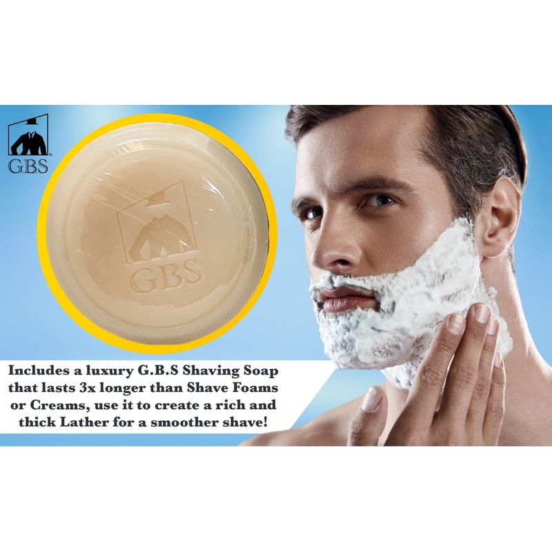 G.B.S Shaving Straight Razor Kit - Shave-Ready Steel Blade, Honing