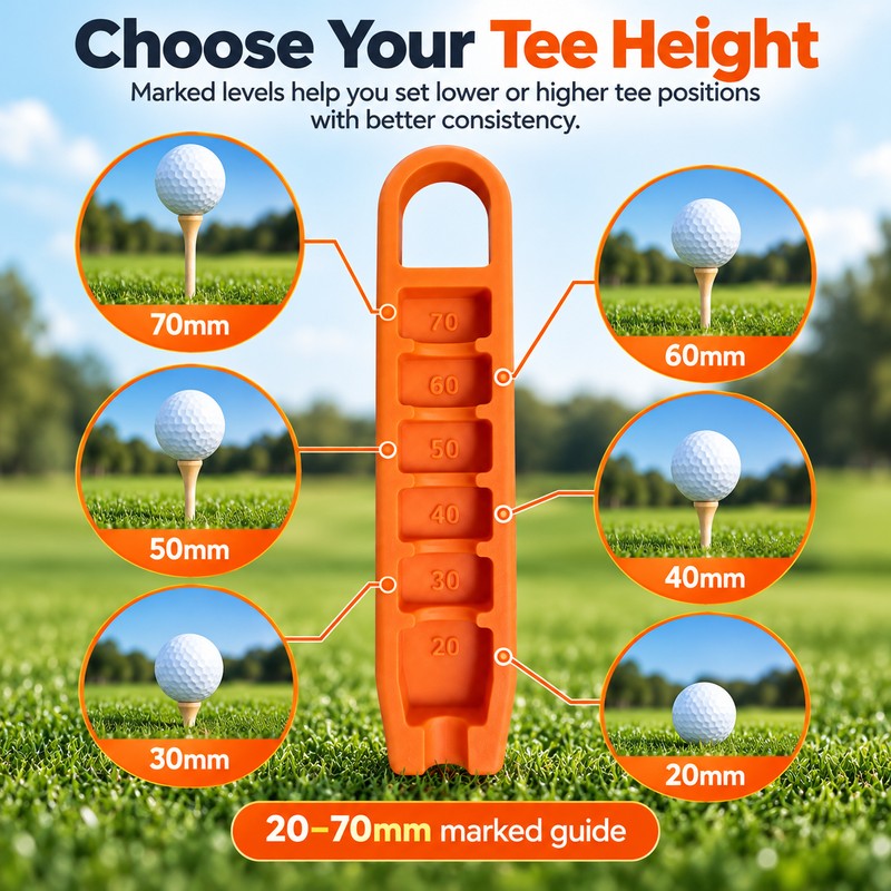 Adjustable Golf Tee Height Setter for Consistent Tee Placement –