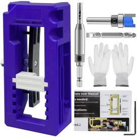 Door Hinges Jig, Door Hinge Mortiser, Router Installation Kit, Mortise Mounting Template Fits 7.5-12.5 cm Length and 0.6 cm or 1.6 cm Thickness (Blue)