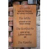 Rust metal plaque "family", patina decoration for hanging, size 1