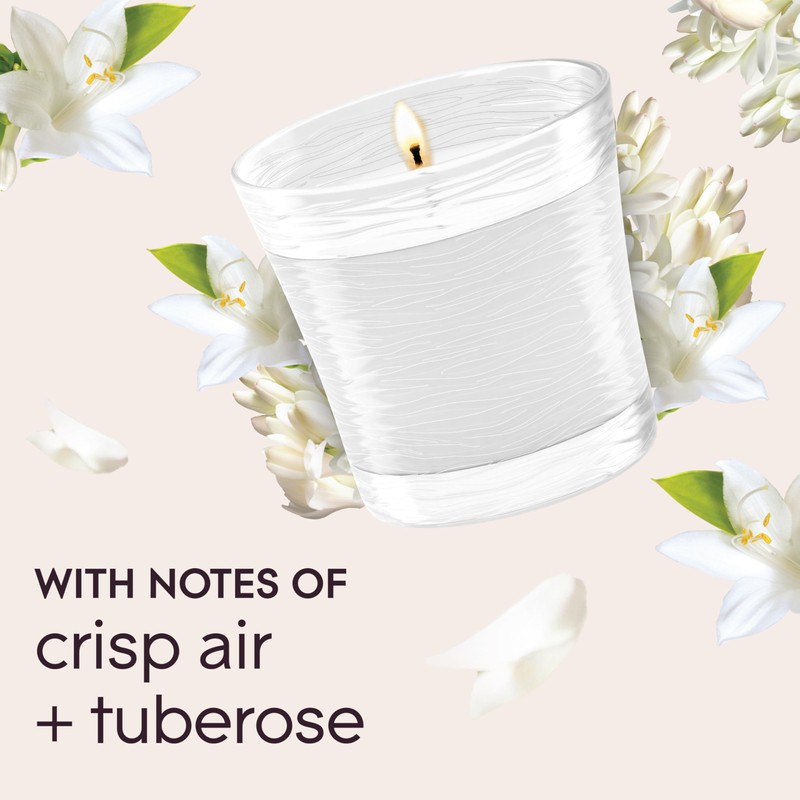 Glade 1-Wick Scented Candle Jar, Clean Linen, Air Freshener Infused
