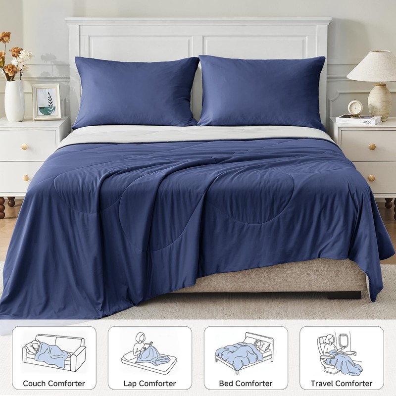 HOMFINE Cooling Comforter Japanese Double-Sided Cold Tech Fabric Cooling Blanket