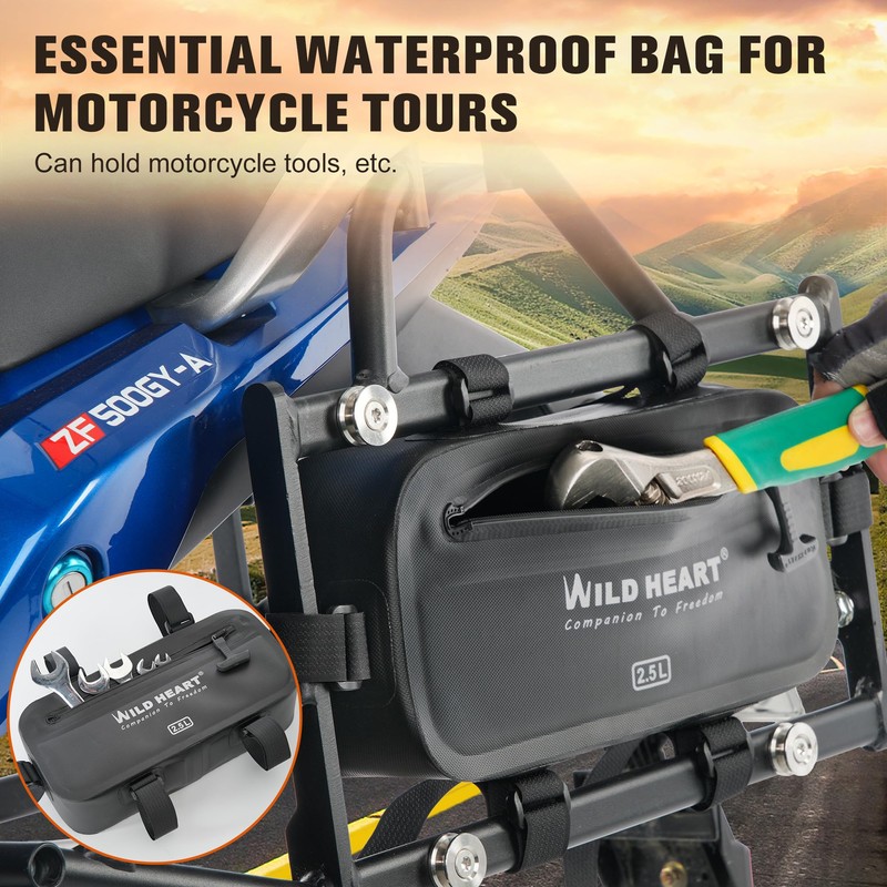 WILD HEART Motorcycle Side Tool Bag Fully Waterproof Hanging Bag