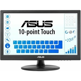 ASUS 15.6” 1080P Touch Monitor (VT169HE) - Full HD, 10-Point Touchscreen, IPS, Wide Viewing Angle, Frameless, Eye Care, Flicker Free, Low Blue Light, HDMI, Windows 11 Compliance, VESA Mountable