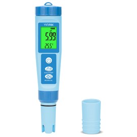 pH Messgerät Wasser, pH EC Messgerät Grow, TDS-Tester für Trinkwasser, YINMIK pH EC Messgerät für Hydrokultur, Digitales 4-in-1 pH Leitfähigkeits PPM Temperatur Messgerät für Pools Aquarium