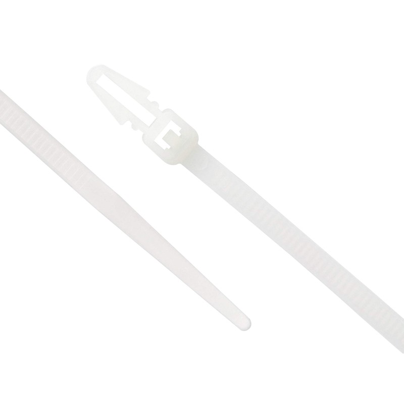 6 Inch Natural Intermediate Push Mount Cable Tie - 100