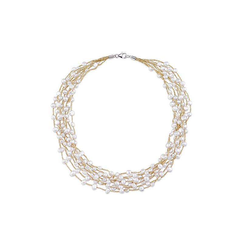 The Pearl Source 4-5mm Genuine White Freshwater Cultured Pearl Mila