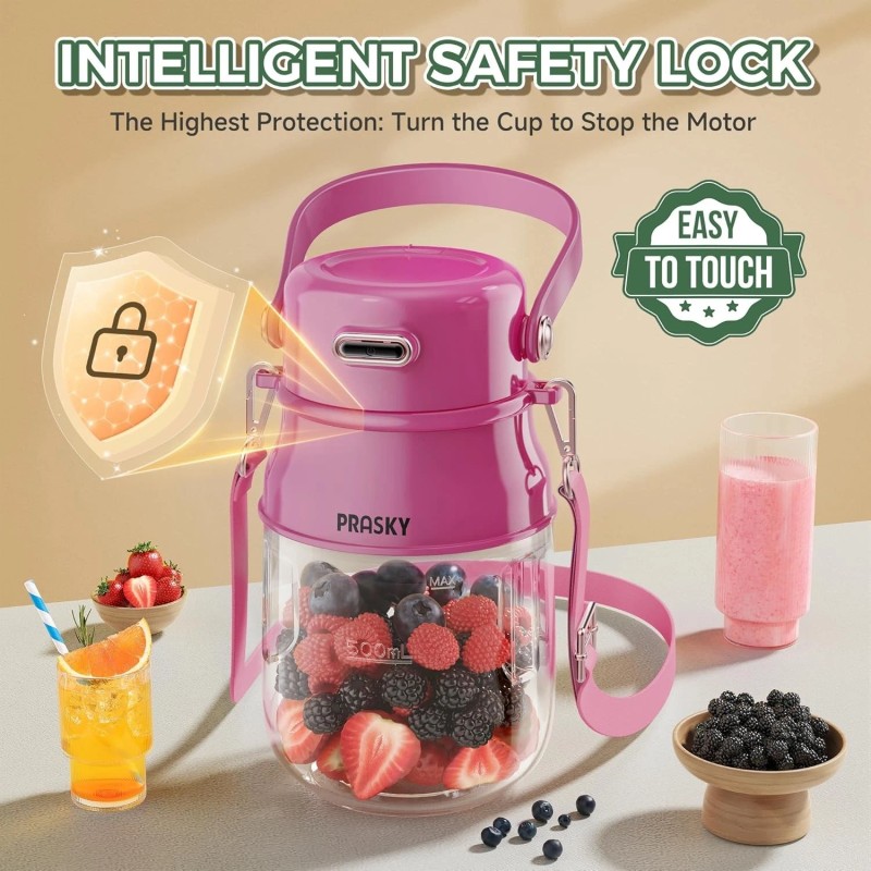Prasky Portable Blender, Prasky Personal Blenders for Shakes and Smoothies
