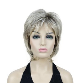 Lydell Short Length Layered Shaggy Full Hair Synthetic Women Cosplay Wigs Blonde