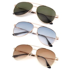 SOPHILY 3 Pack Bifocal Reading Sunglasses for Women Men, Aviator Sun Readers Glasses Gradient Lens Shades UV400 +1.0