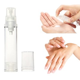 12pcs 5ml 0.17oz Portable Small Transparent Airless Pump Bottles Vacuum Lotion Dispenser Bottles Travel Toiletries Bottles Set Cosmetic Containers Jars Bottles