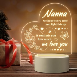 Giftasy Nanna Gifts, Nanna Christmas Gifts - Acrylic Engraved Night Light Gifts for Nanna from Grandchildren, Great Presents for Nanna on Birthday Mothers Day Christmas
