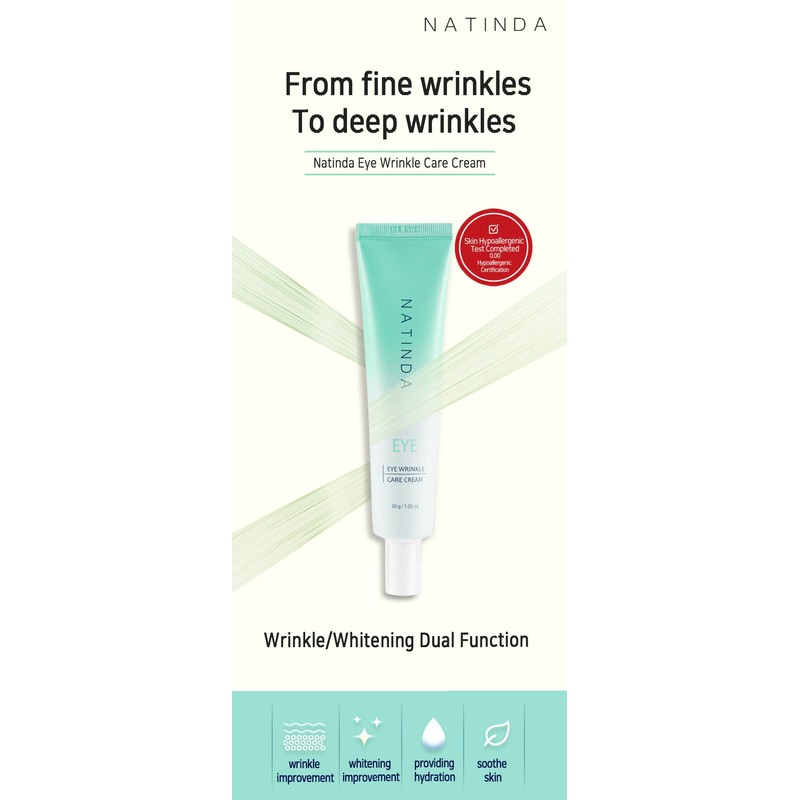 NATINDA Eye Wrinkle Care Cream 30 g mit Adenosin, Kollagen,
