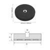 4 Pieces Rubber Coated Monting Magnets, 43mm Round Non-Slip Neodymium