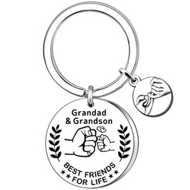 AMZQ Grandad Gifts from Grandson Grandad Birthday Gifts Keyring Christmas Father's Day Gifts