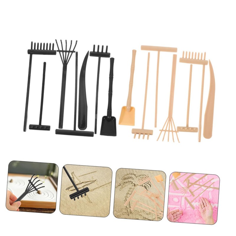 Abaodam 3sets Garden Kit Zen Garden Accessories Mini Rakes for