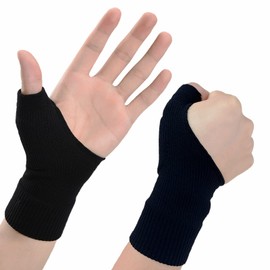 Thumb Wrist Arthritis Gloves (2Pcs), Elastic Compression Sleeves Fingerless Glove with Gel Pad for Arthritis,Tendonitis,Carpal Tunnel,Rheumatoid,Typing, Breathable Compression Gloves for Women & Men