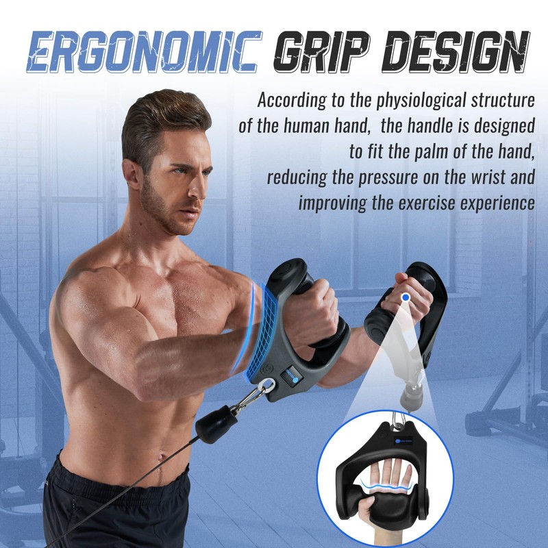 HXD-ERGO LAT Pulldown Attachments-LAT Pull Down Bar with Ergonomic Grips,