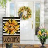 BLKWHT Spring Summer Sunflower Garden Flag 12x18 Vertical Double Sided