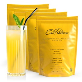 EatProtein EatProtein Hydrolyzed Collagen Juice (2 Month Supply) | 13,200mg Type 1&3 Collagen | Powered by Zinc, VIT C, B6 & Magnesium | 12g Protein | 64x Servings - Tropical Fruits Flavour