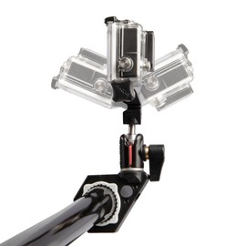 iSHOXS BullBar Pro-X 23 Action Cam Motorcycle Handlebar Mount Professional Aluminium Holder Suitable for GoPro Hero and Compatible Cameras Tube Diameter 19-23 mm Black