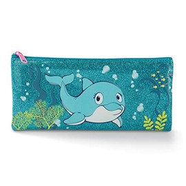 NICI Summer 45362 Pencil Case Flat with Glitter Effect 21 x 10 cm Blue