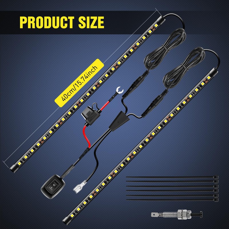 Nilight 2pcs Under Hood Light Strip 42LED Waterproof Underhood Work