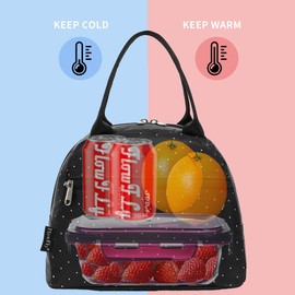 FlowFly Insulated Lunch Cooler Bag - Tote Bag Organizer for Women/Men, Dot