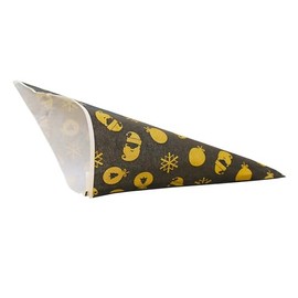 Paper Cones with Gold Motif Length Approx. 19 cm for Approx. 125 g Capacity (Pack of 200)