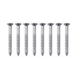 Musiclily 5x45mm Neck Plate Screw Screws, Chrome(Pack of 8)