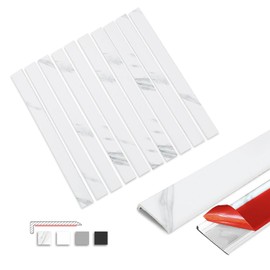 Tilingview 10 Pcs Peel and Stick Tile Trim Edge, Self-Adhesive 12" PVC Molding Edging for Kitchen Backsplash (Marble)