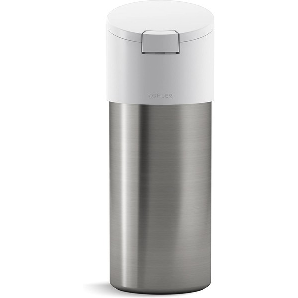 KOHLER K-6382-0 Dispenser, Stainless Steel, White (Wipes Not Included), 4 x 4 x 10.75