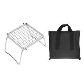 Portable Campfire Grill Silver Mini Folding Grill Rack Stainless Steel Camping Grill for Outdoor
