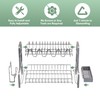 BOOSINY 2 Tier Dish Drying Rack and Drainboard Set, Large