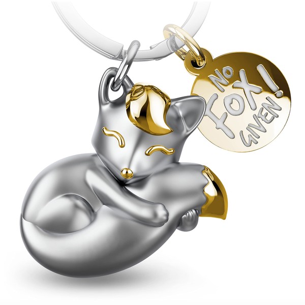 FABACH Fox Keyring Foxy with Engraving - Cute Keyring Fox