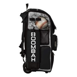 Boombah Superpack Hybrid Rolling Bat Bag - Crusher Black/Gray/White - Wheeled & Backpack Version