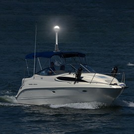 CLGMarine Bimini Top Light for Pontoon Boat,Anchor & Stern Lights for Boats Led,Folding Base w/180° Adjustable Mount for Platform & Round Pipe| USCG 2NM | 12V DC 12 Inches