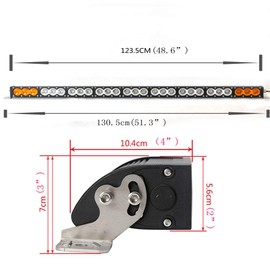 FSYF 50 Inch 270w Led Light Bar with Amber Clear Lens Led Work Light Spot Flood Combo for SUV,ATV,Truck,Boat